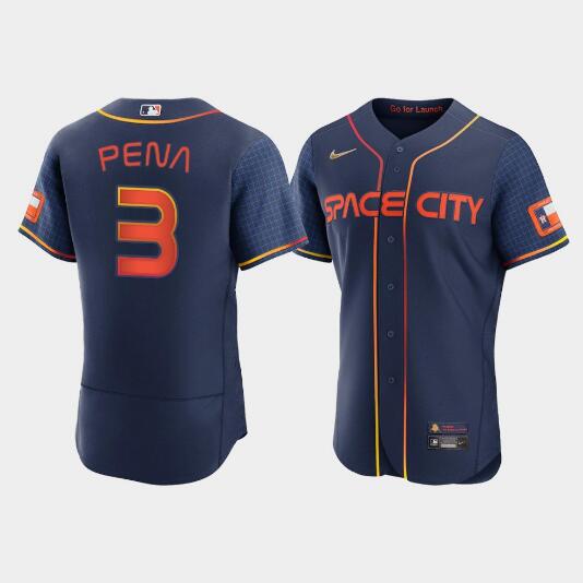 Men's Houston Astros #3 Jeremy Peña 2022 Navy City Connect Flex Base Stitched Baseball Jersey